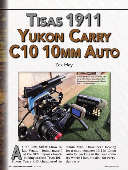 Rifle Special Edition - Fall 2024: Custom Guns & Ammunitions, Tisas 1911 Yukon Carry C10 In 10mm, The New Glock 19X MOS, Handloading The 5.7x28mm FN, Two 44-40 Colt Frontier Six Shooters & More!