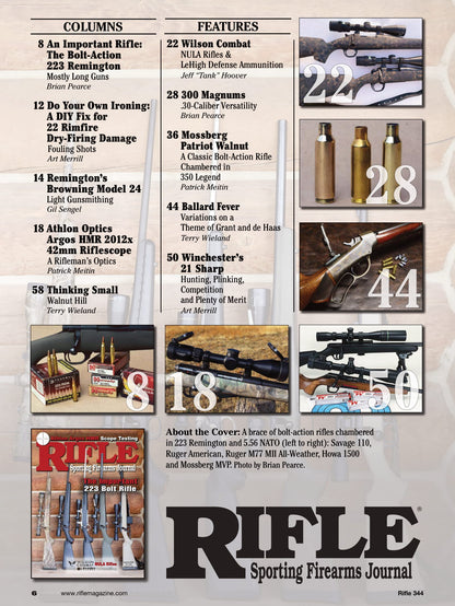 Rifle - January 2026: Athlon Argos HMR Scope Review, The Bolt-Action 223 Remington, Ballard Fever, DIY Fix For 22 Rimfire Dry-Firing Damage, Mossberg Patriot Walnut, Wilson Combat, NULA Rifles & More!