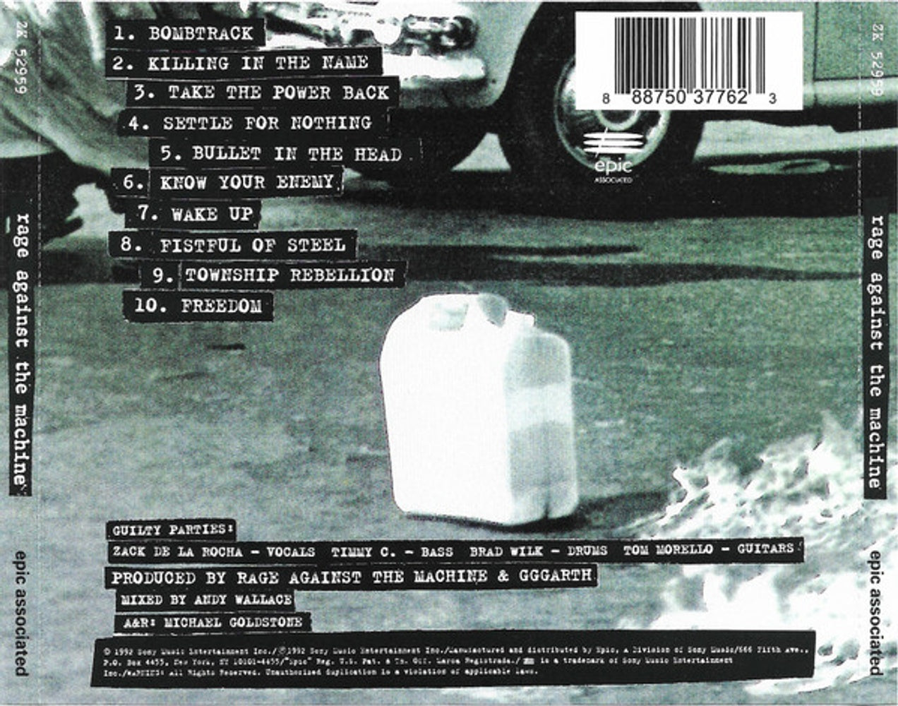 Rage Against The Machine – Rage Against The Machine Music CD