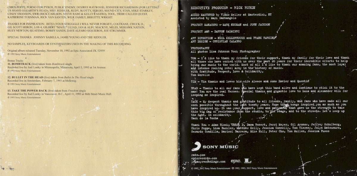 Rage Against The Machine – Rage Against The Machine XX Music CD