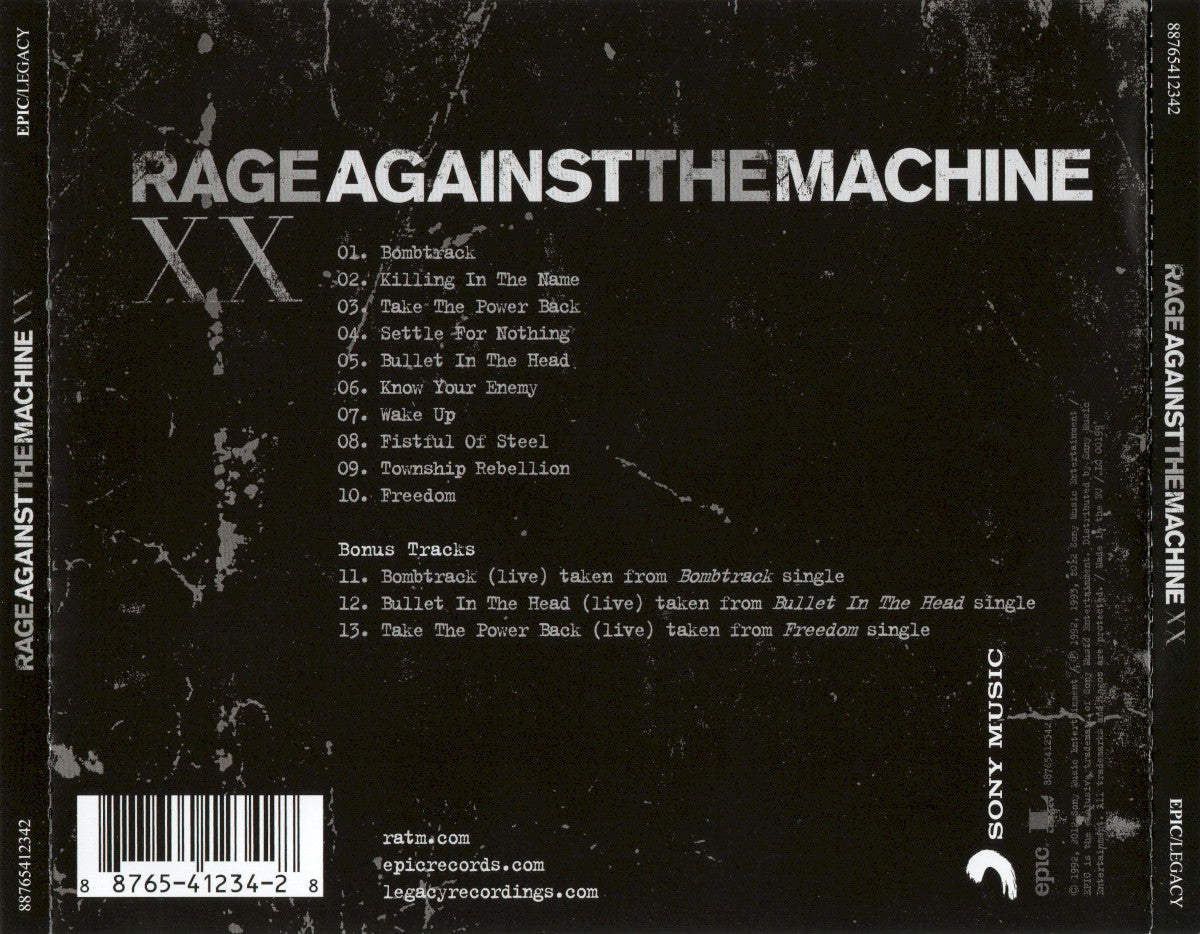 Rage Against The Machine – Rage Against The Machine XX Music CD