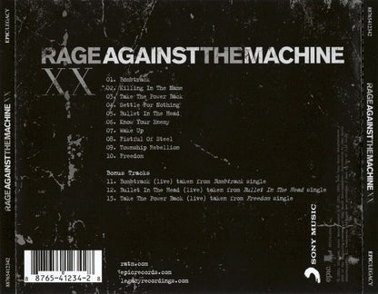 Rage Against The Machine – Rage Against The Machine XX Music CD