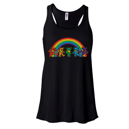 Grateful Dead Rainbow Bears Women's Flowy Racerback Tank Top