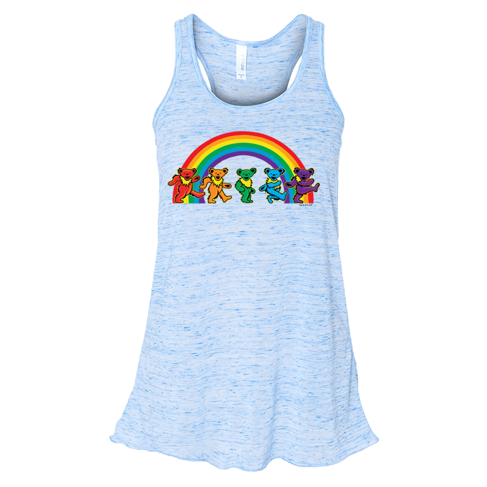 Grateful Dead Rainbow Bears Women's Flowy Racerback Tank Top
