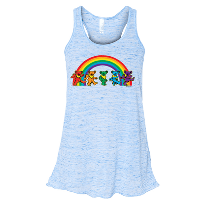 Grateful Dead Rainbow Bears Women's Flowy Racerback Tank Top