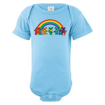Grateful Dead Rainbow Bears Baby Short Sleeve One Piece