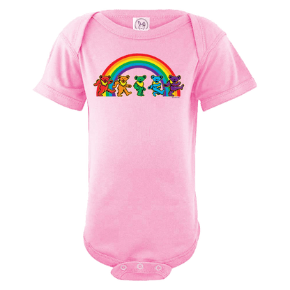 Grateful Dead Rainbow Bears Baby Short Sleeve One Piece