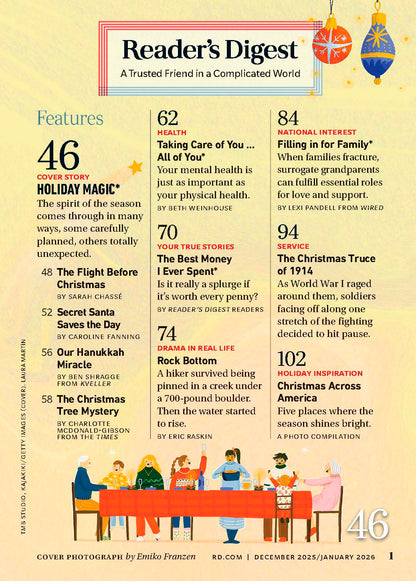 Reader's Digest - Holiday Magic: Highway Tree Decorator, Christmas Miracles, A Stranger Saves Christmas, Surprise Hanukkah Baby, Festive Decor Ideas, Seasonal Wellness Advice, Festive DIYs & More!