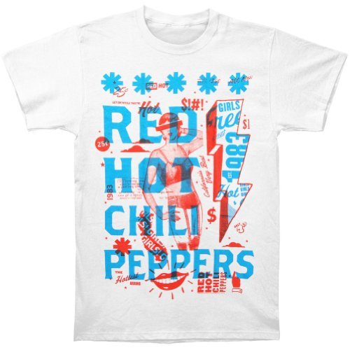 Red Hot Chili Peppers Men'S Red Hot Chili Peppers Multiply T-Shirt, White, X-Large [T-Shirt] Officially Licensed