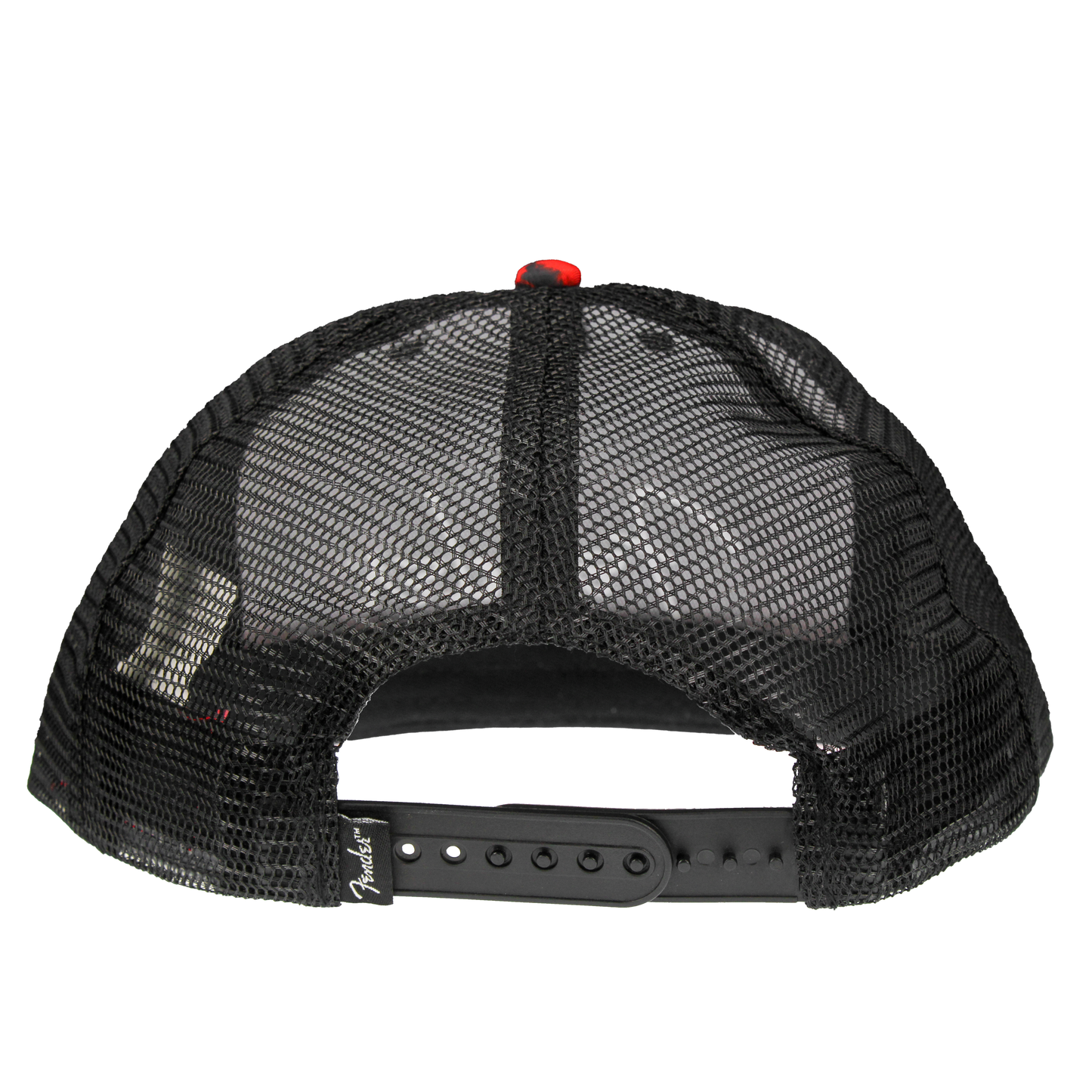 Fender Red Rival Mesh Back Trucker Hat Red Black