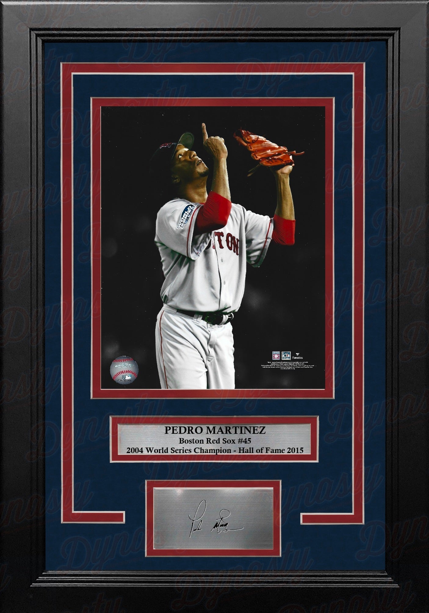 Pedro Martinez Sky Point 2004 World Series Boston Red Sox 16x20 Framed Photo with Engraved Autograph