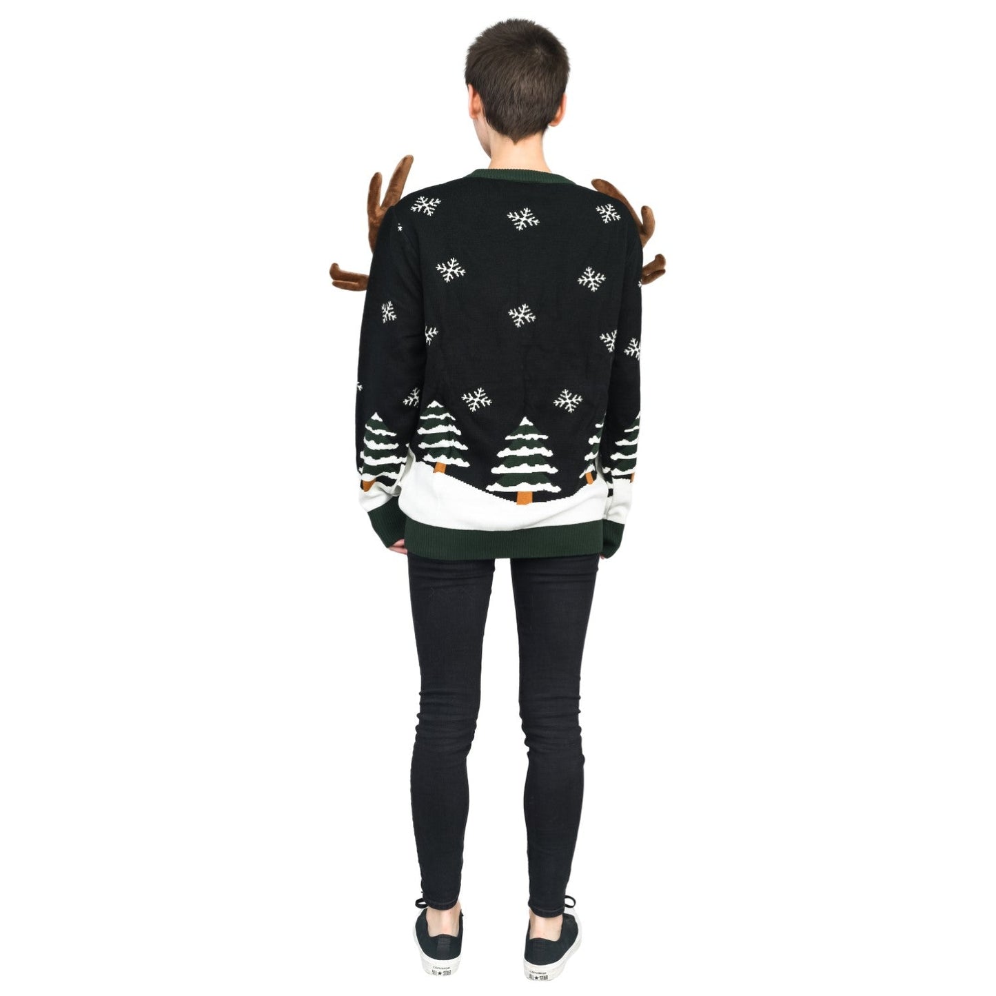 Funny Unisex Reindeer Ring Toss 3D Ugly Christmas Sweater