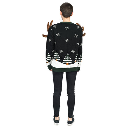Funny Unisex Reindeer Ring Toss 3D Ugly Christmas Sweater