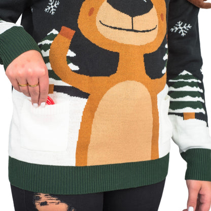 Funny Unisex Reindeer Ring Toss 3D Ugly Christmas Sweater