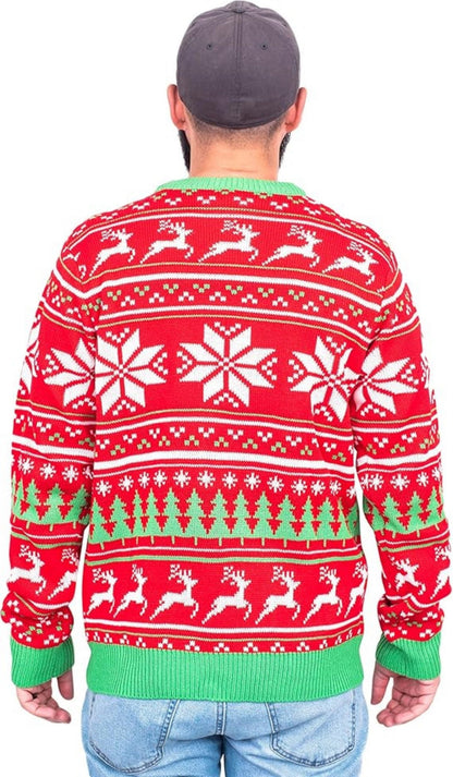 Reindeer Trophy Head 3D LED Lights Adult Unisex Ugly Christmas Sweater