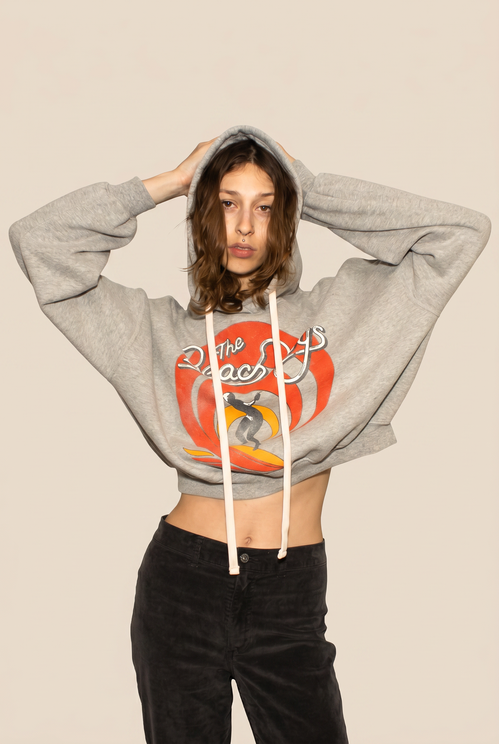 The Beach Boys Surfer Womens Hoodie Ash Grey Officially Licensed