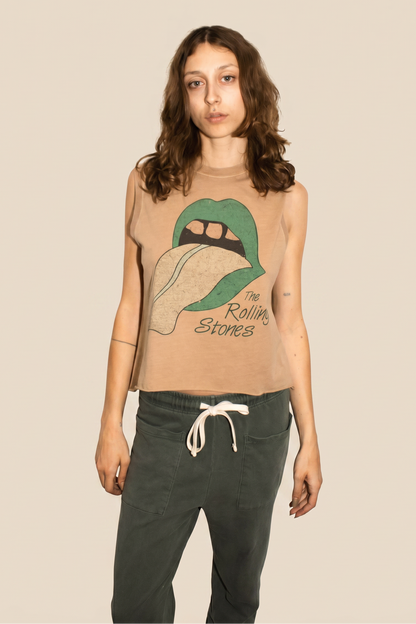 The Rolling Stones Wild Horses Womens Tank Top Shirt Tan Officially Licensed