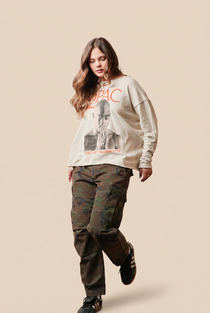 Tupac Trust Nobody Top Womens Long Sleeve Shirt Officially Licensed