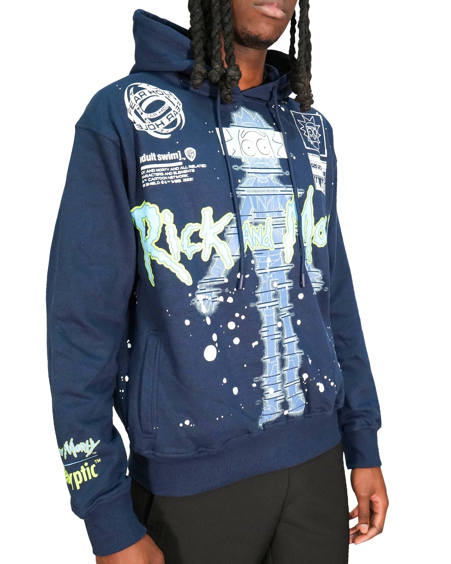 Rick & Morty™ - Glitch Rick Blue Oversized Heavyweight Mens Hoodie