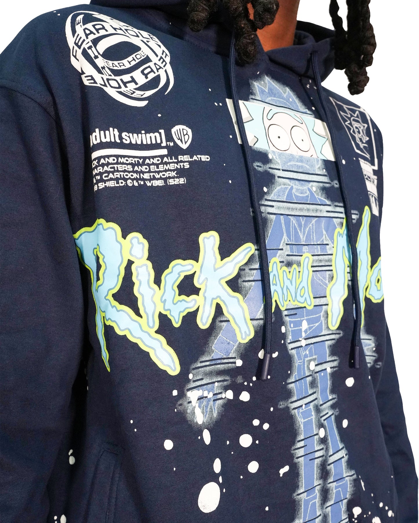 Rick & Morty™ - Glitch Rick Blue Oversized Heavyweight Mens Hoodie