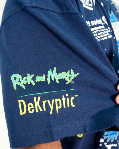 Rick & Morty - Glitch Rick Blue Oversized Mens T Shirt
