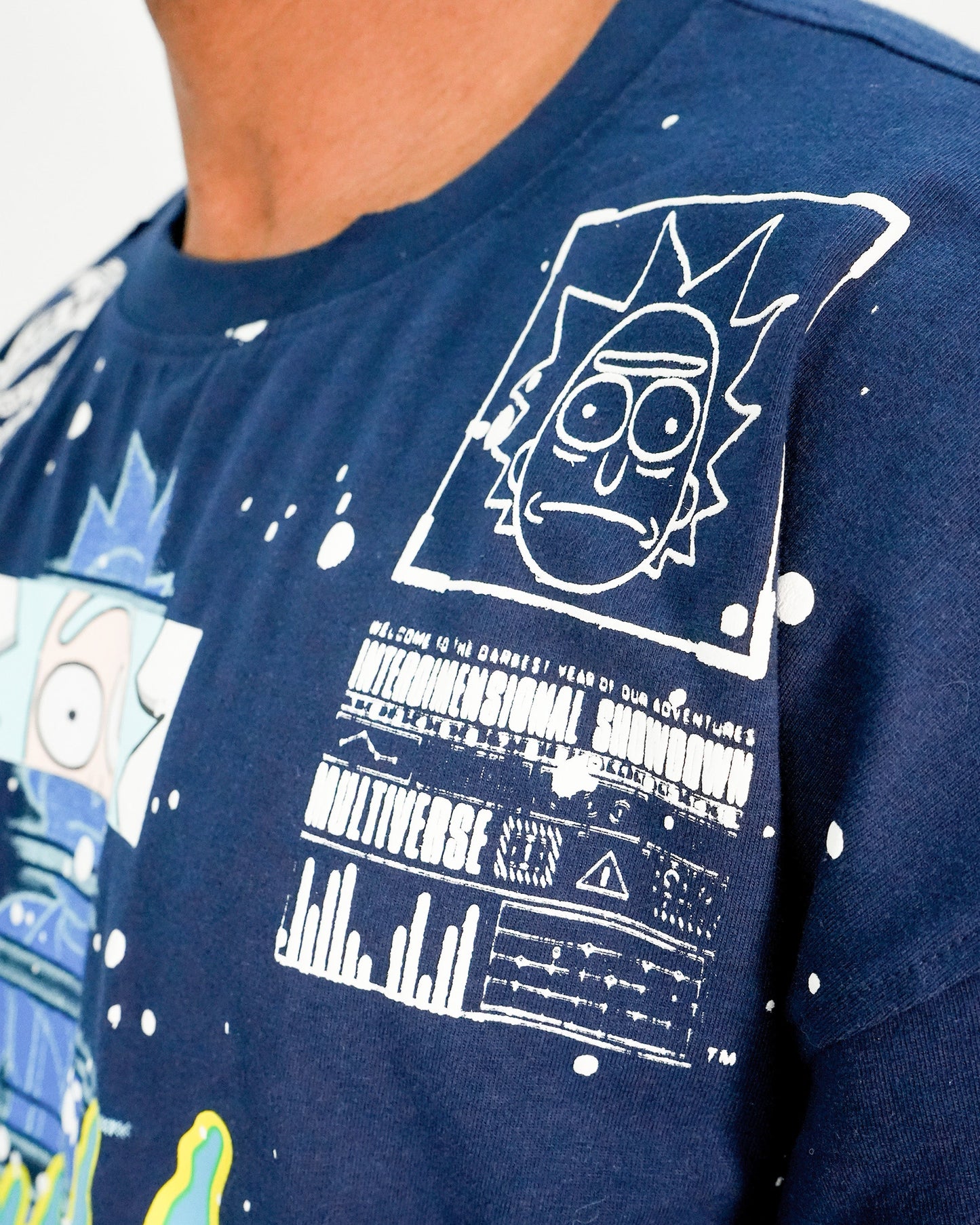 Rick & Morty - Glitch Rick Blue Oversized Mens T Shirt