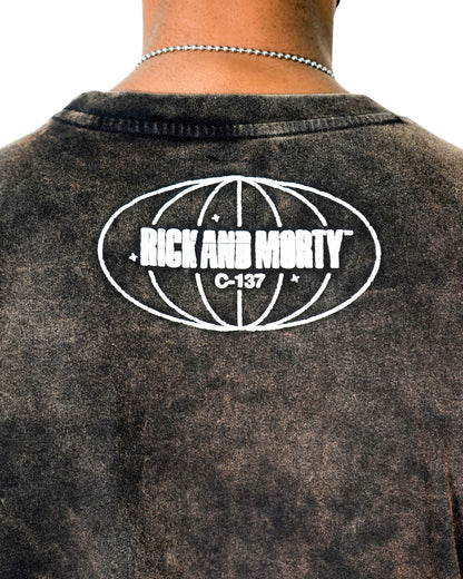 Rick & Morty - Multiverse Acid Black Oversized Mens T Shirt