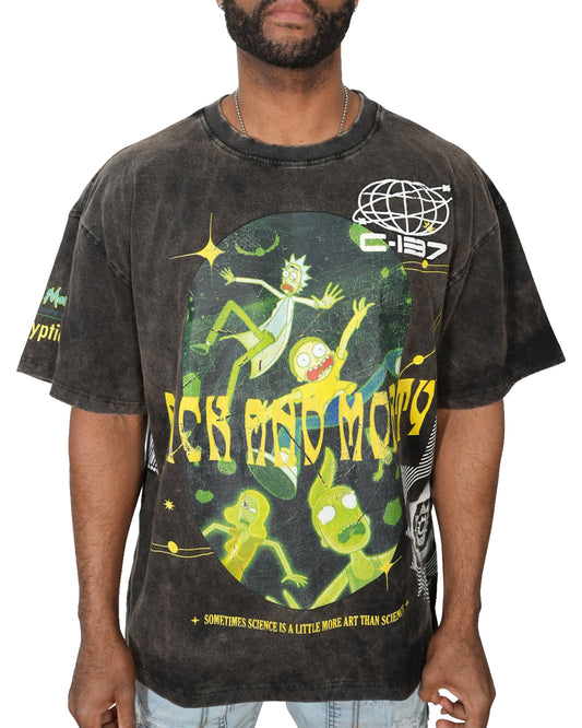 Rick & Morty - Multiverse Acid Black Oversized Mens T Shirt