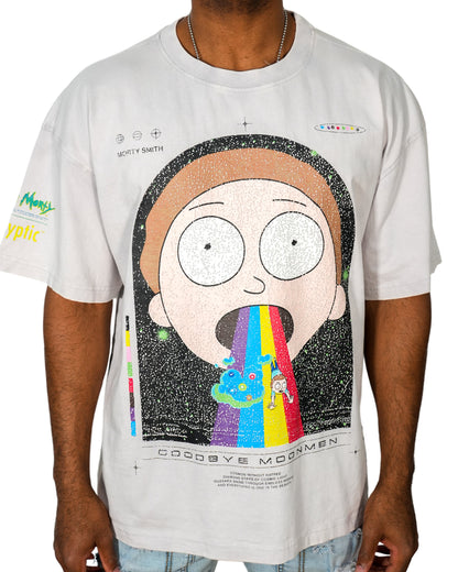 Rick & Morty™ - Rainbow Morty Grey Oversized Mens T Shirt