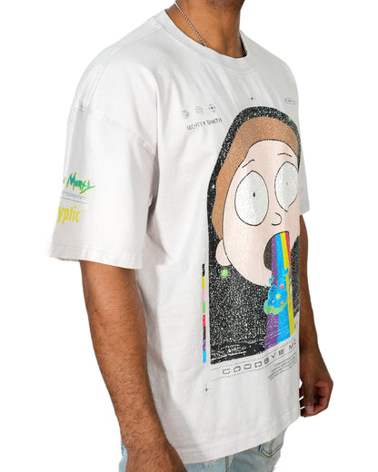 Rick & Morty™ - Rainbow Morty Grey Oversized Mens T Shirt