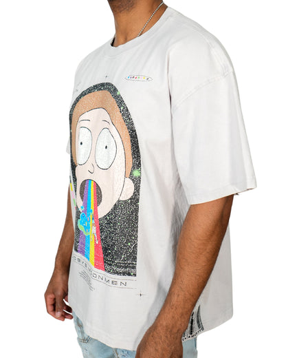 Rick & Morty™ - Rainbow Morty Grey Oversized Mens T Shirt