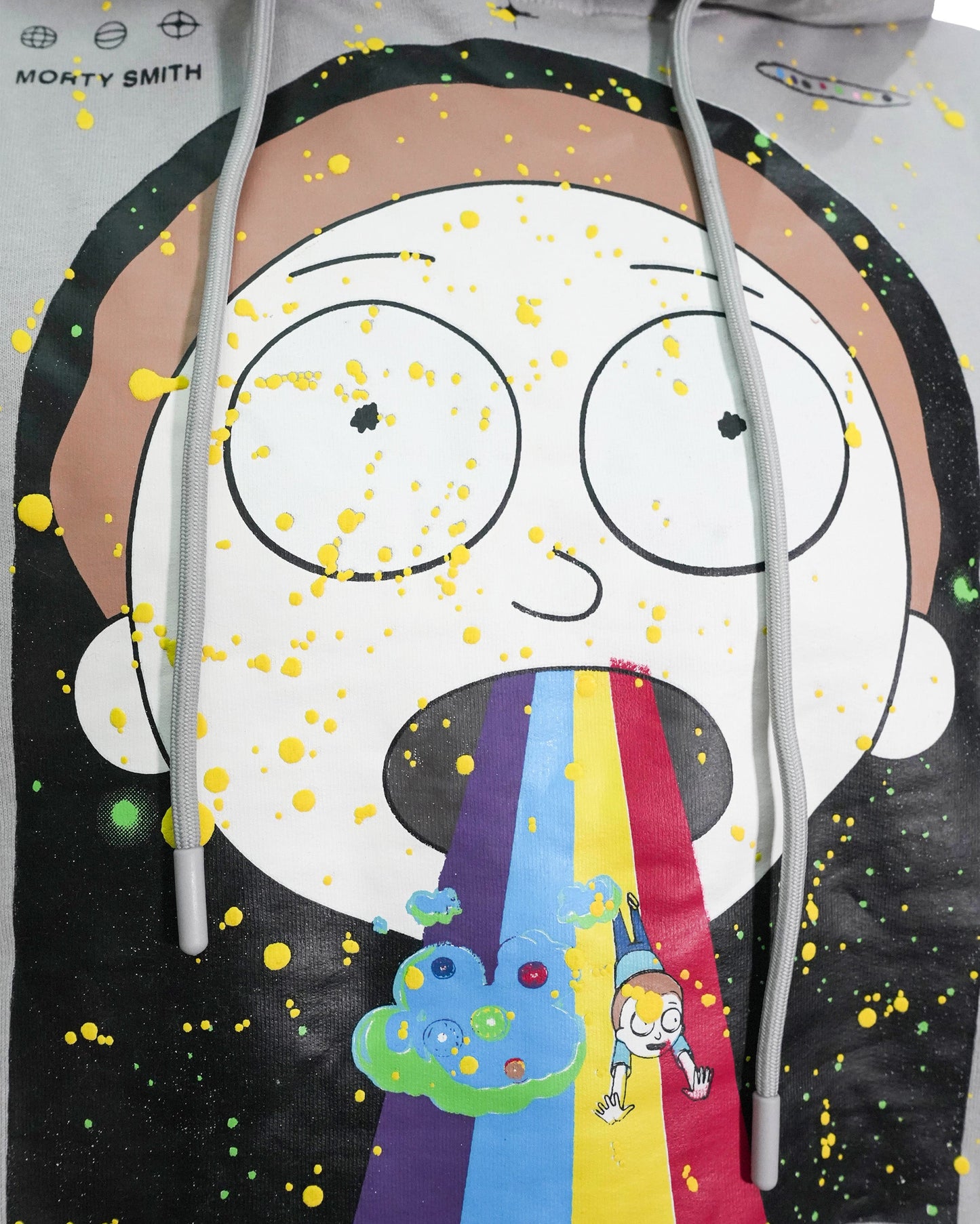 Rick & Morty™ - Rainbow Morty Grey Oversized Heavyweight Mens Hoodie
