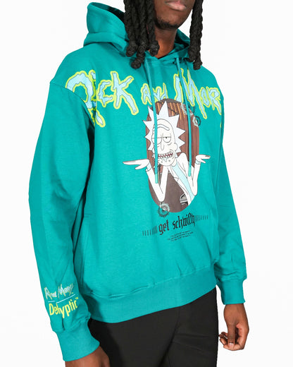 Rick & Morty™ - Rick Schwifty Sea Green Oversized Heavyweight Mens Hoodie