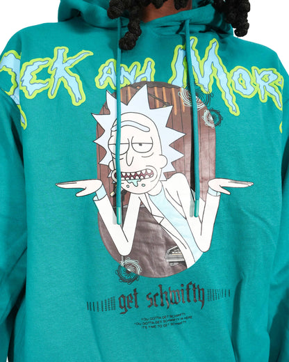 Rick & Morty™ - Rick Schwifty Sea Green Oversized Heavyweight Mens Hoodie