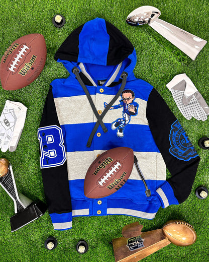 The Boondocks Riley Football Knit Blue Mens Hoodie