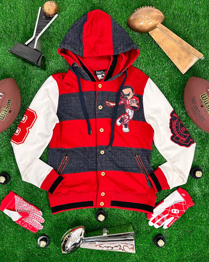 The Boondocks Riley Football Knit Red Mens Hoodie