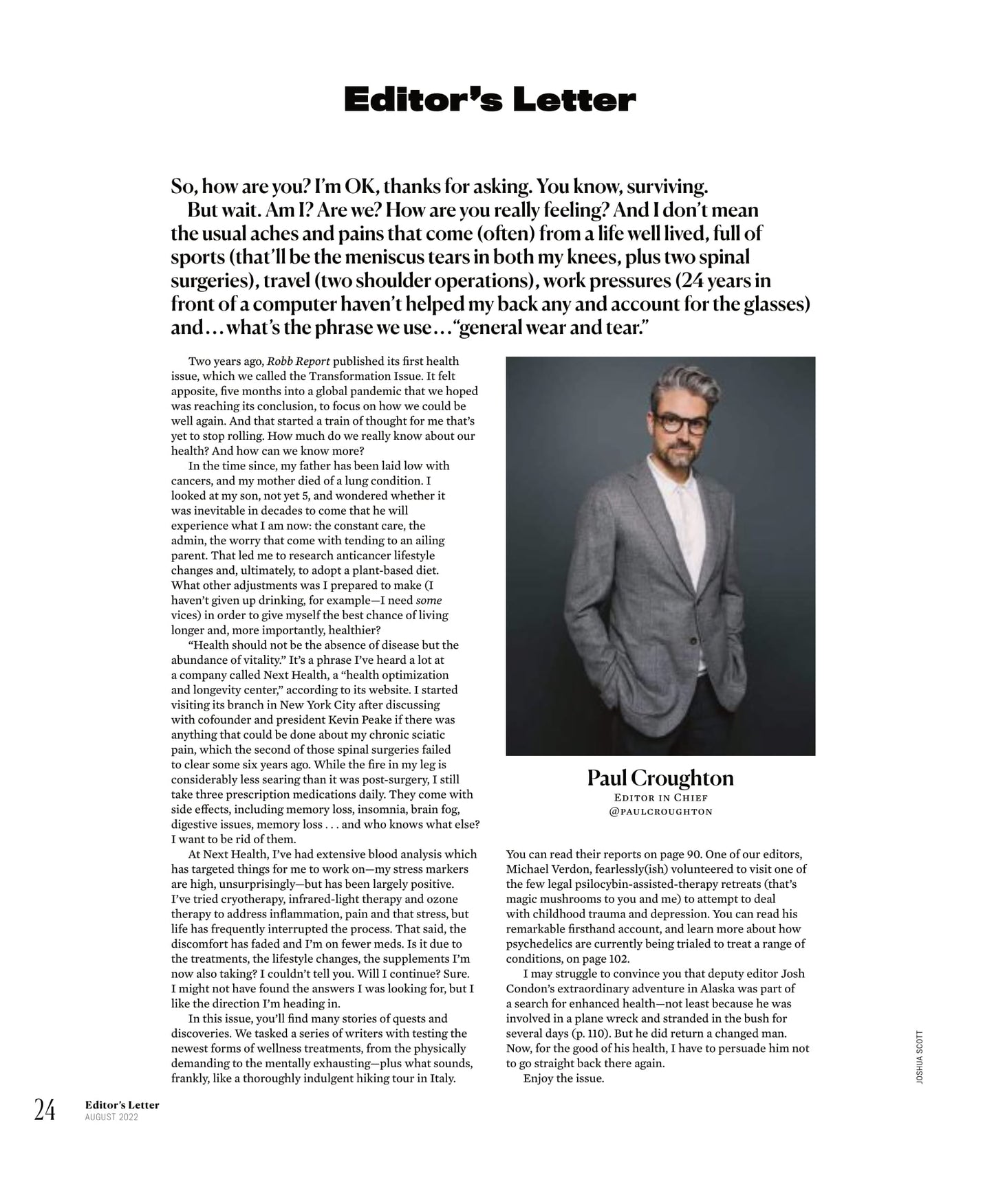 Robb Report - The Health Issue August 2022: Mind Over Matter, What Researchers Are Learning From World's Fittest People, Psychedelics As Treatment For Mental Health, Latest Wellness Programs & More!