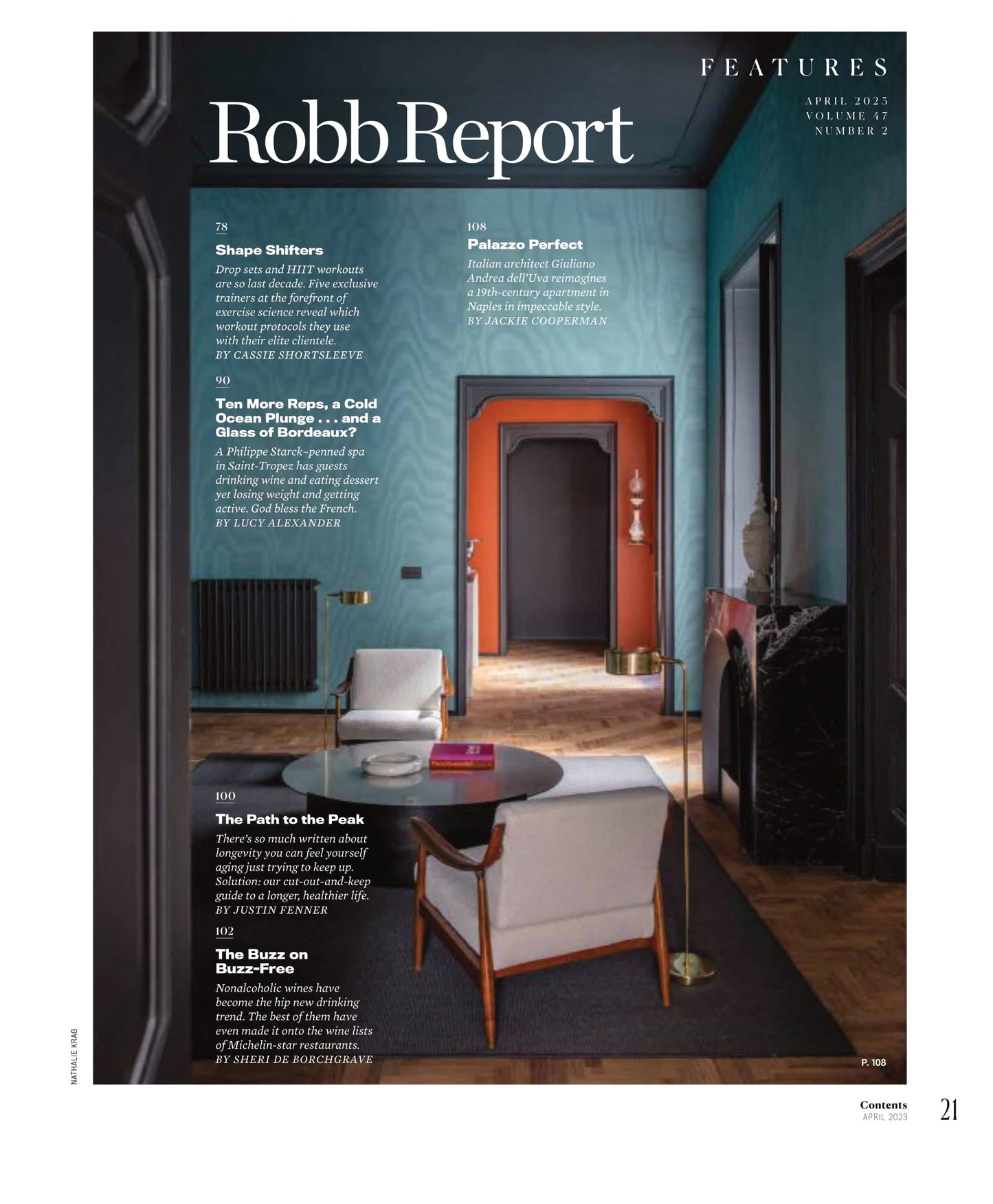 Robb Report - The Fitness Issue April 2023: No Days Off, The Secrets To Living Longer & Healthier, Evil Endurance Races, Europe's Swankiest Villas, Best Nonalcoholic Wines, Exercise Science & More!
