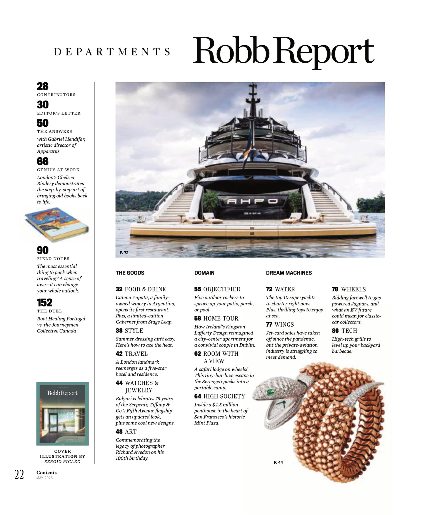 Robb Report - The Design & Travel Issue May 2023: Change Your View, North Pole Cruise Ship, Mozambique Gorongosa National Park, Branded Residences, Cuba Banding Together, Old-School Travel & More!