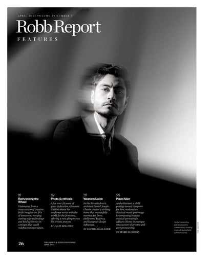 Robb Report - The Design & Innovation Issue April 2025: Future Of Electric Vehicles, Arsha Kaviani, Qinq Dynasty Tiger Sculptures, East London Cultural Hotspots, Fragrances, Watches, Jewelry & More!