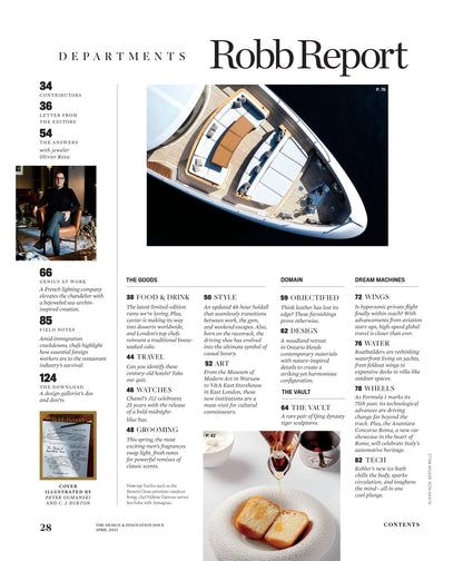 Robb Report - The Design & Innovation Issue April 2025: Future Of Electric Vehicles, Arsha Kaviani, Qinq Dynasty Tiger Sculptures, East London Cultural Hotspots, Fragrances, Watches, Jewelry & More!