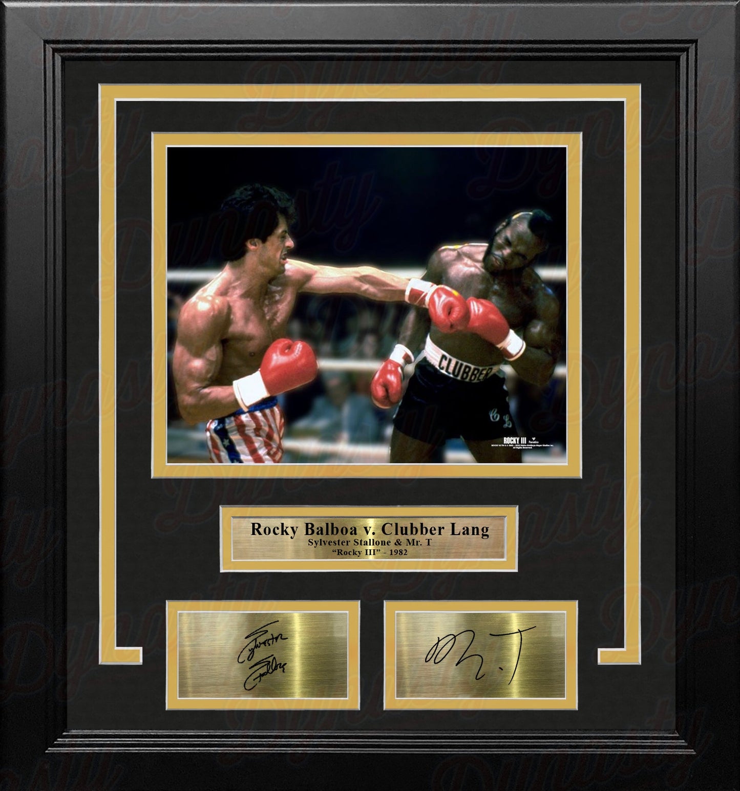 Rocky Balboa v. Clubber Lang 8" x 10" Framed Movie Photo with Engraved Autographs