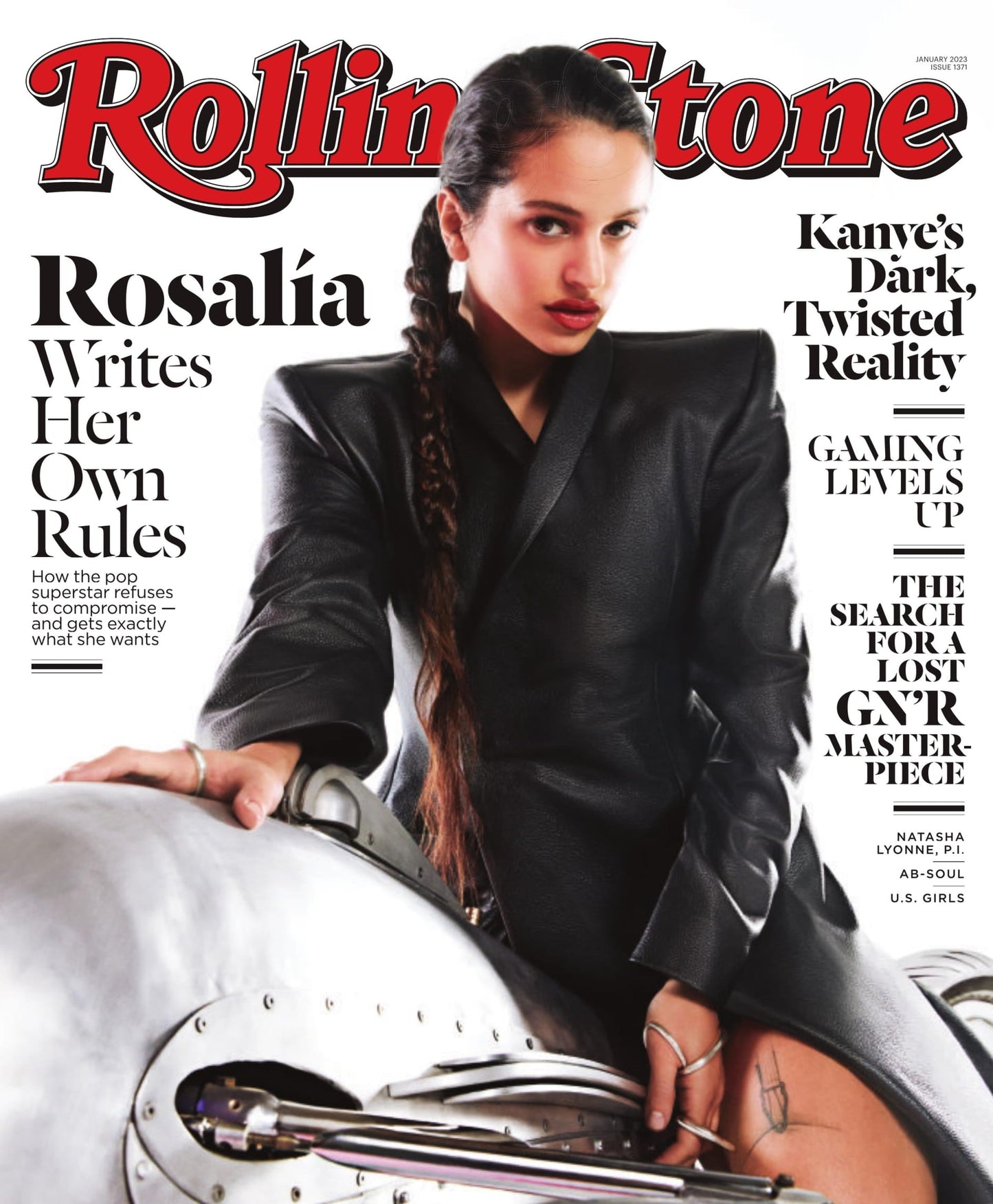 Rolling Stone - January 2023: Rosalía Writes Her Own Rules, Kanye's Dark Twisted Reality, Former Yeezy Employees Come Forward, The Search For A Lost GN'R Masterpiece, Inclusivity In Gaming & More!