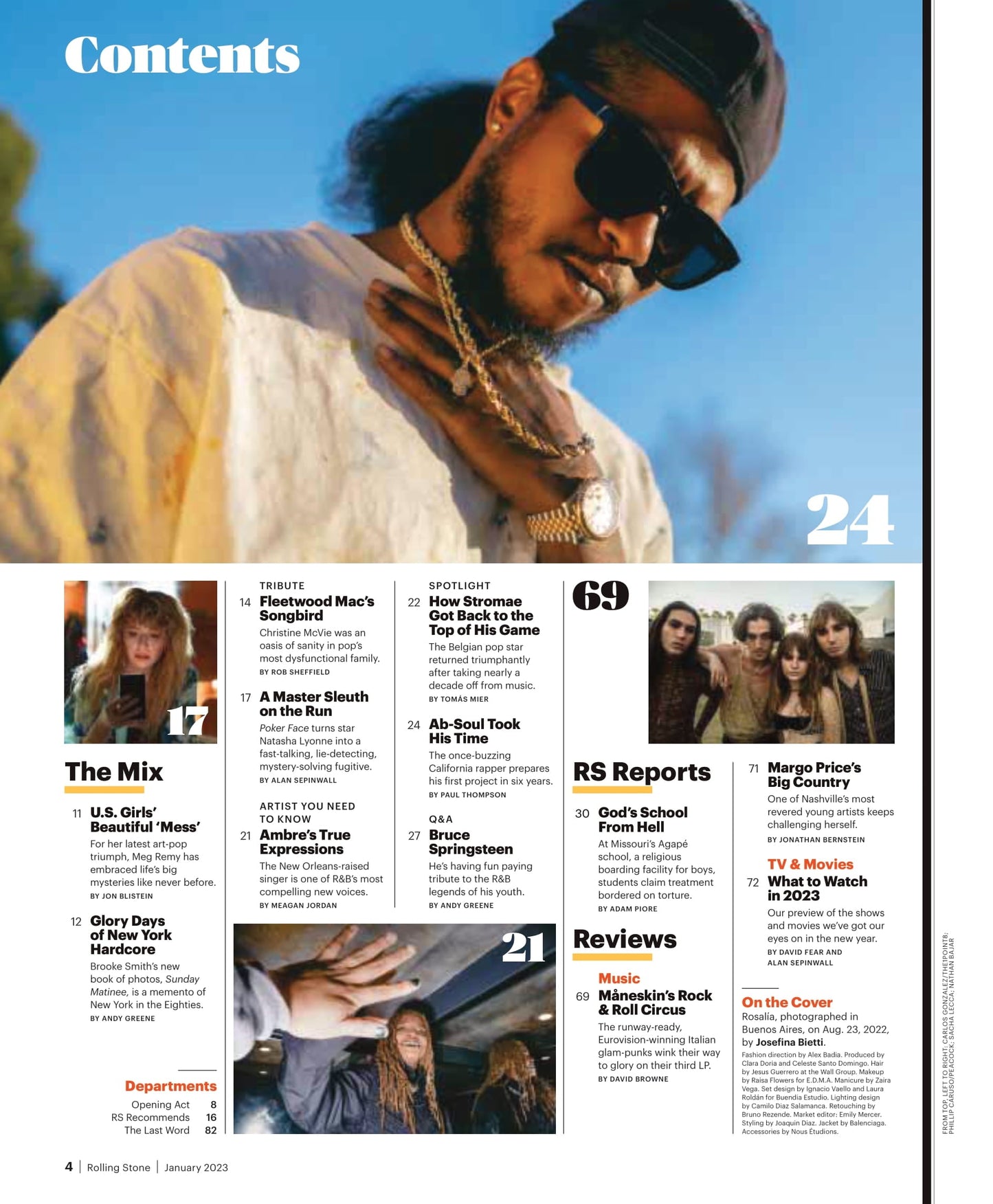 Rolling Stone - January 2023: Rosalía Writes Her Own Rules, Kanye's Dark Twisted Reality, Former Yeezy Employees Come Forward, The Search For A Lost GN'R Masterpiece, Inclusivity In Gaming & More!