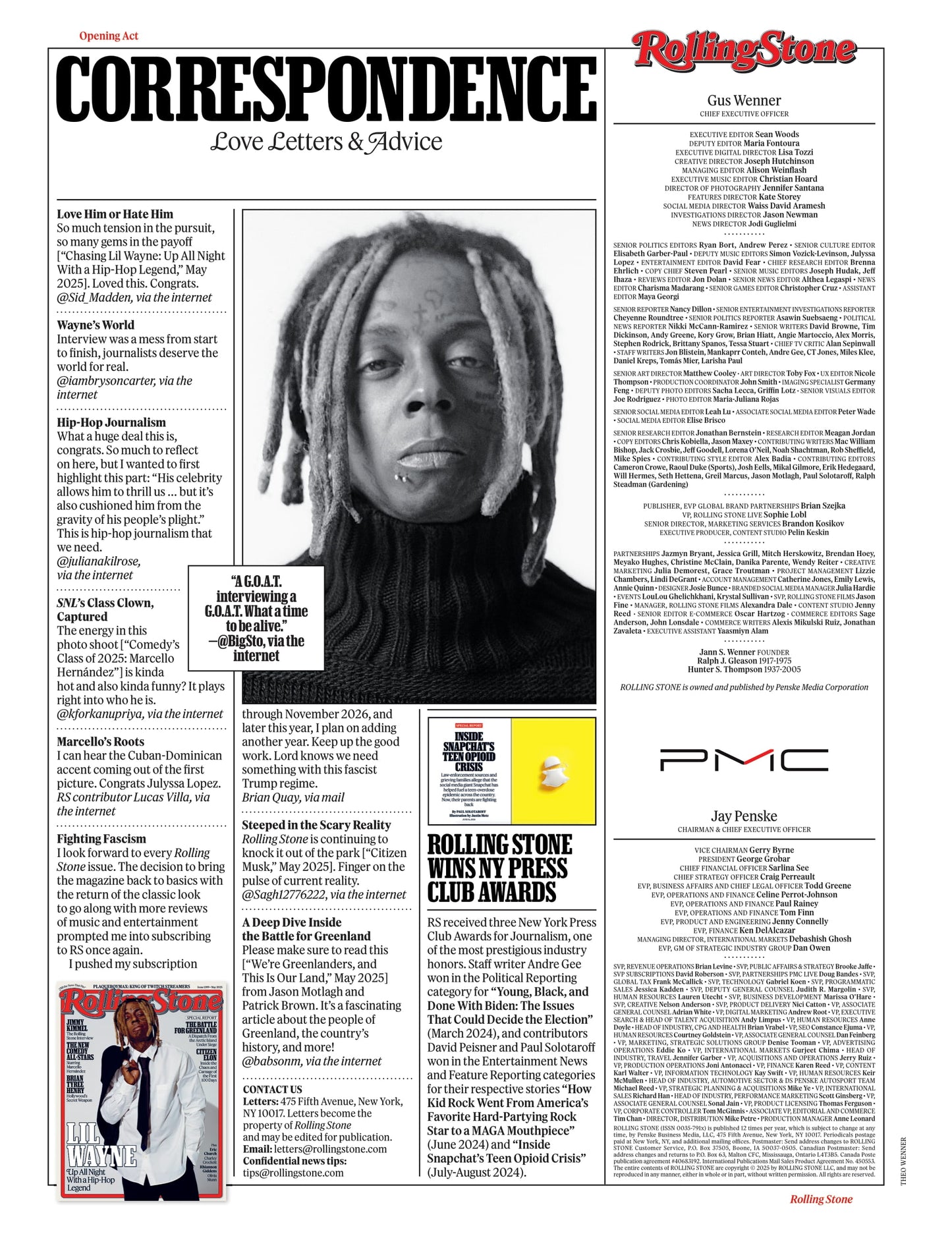 Rolling Stone - June 2025: Lorde Reborn, Her Stunning Comeback, Kai Cenat & AMP Takeover, Cory Booker’s Bold Vision, Sarah Silverman Opens Up,  LAPD Under Fire, Heavy Metal Gulag & More!