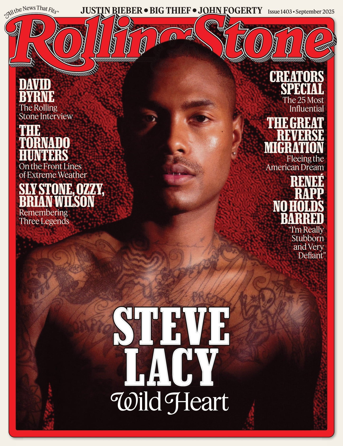 Rolling Stone - September 2025: Steve Lacy’s Life & Music, Renée Rapp Unfiltered, Remembering Sly Stone, Ozzy & Brian Wilson, Top Influential Creators, Americans Fleeing The American Dream & More!