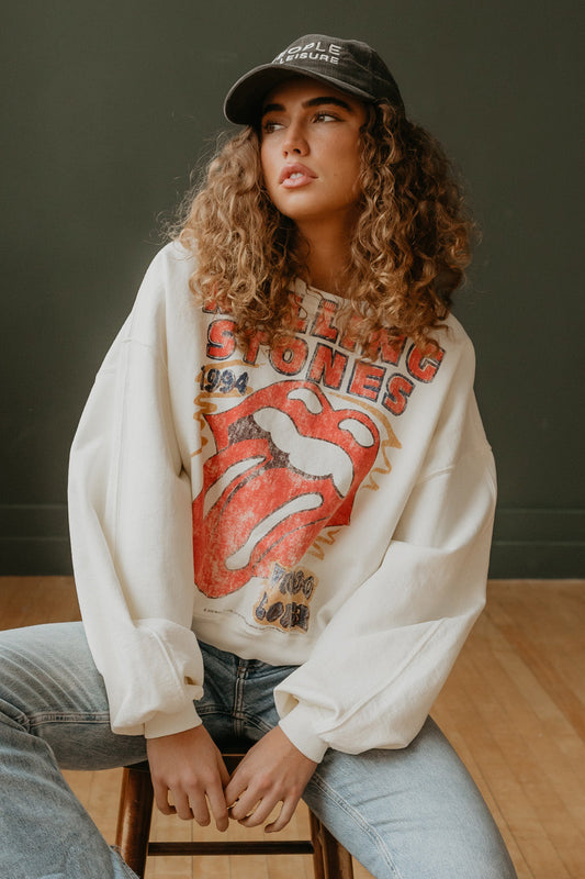 Rolling Stones 1994 Voodoo Lounge Womens Sweatshirt Ivory