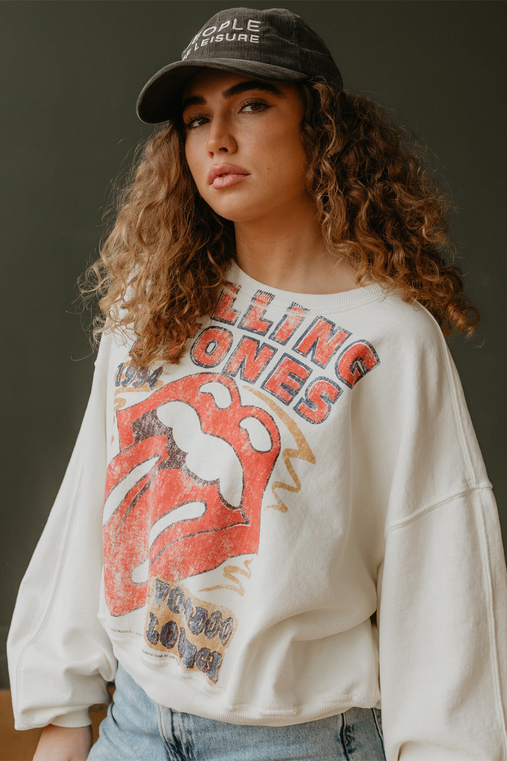 Rolling Stones 1994 Voodoo Lounge Womens Sweatshirt Ivory