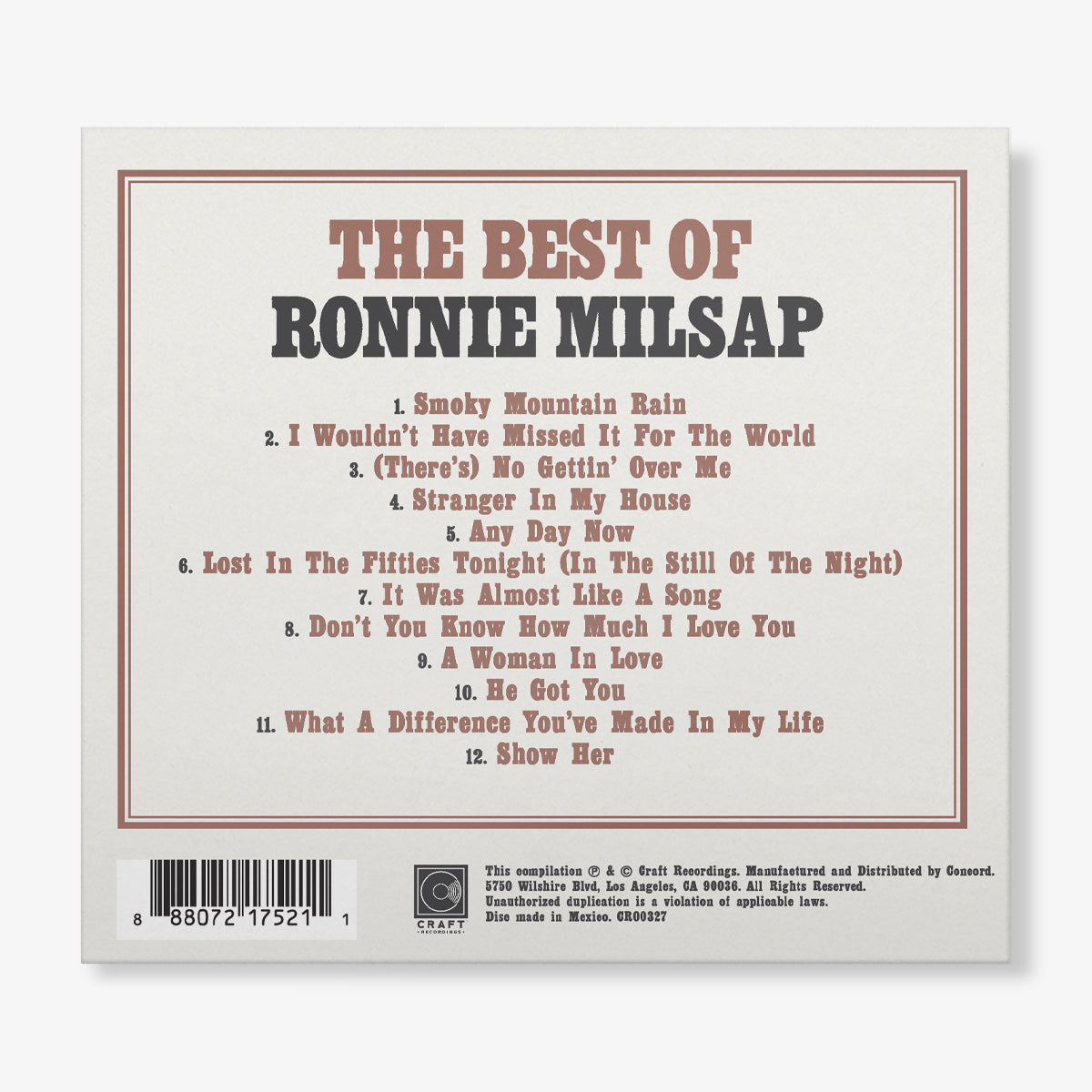 The Best Of Ronnie Milsap Music CD