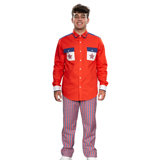 Roy Munson Character Bowling Movie Halloween Cosplay Shirt and Pants Costume Set